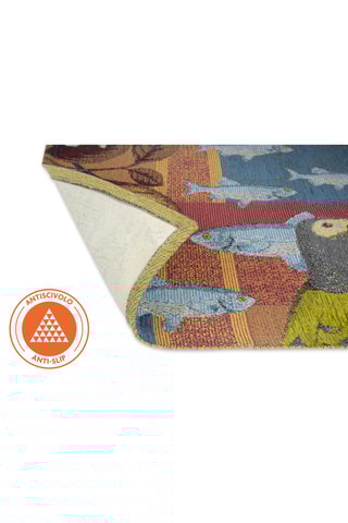 Vloerkleed Rhapsody Blauw en oranje- 165 x 110 cm