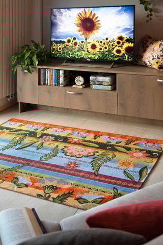 Vloerkleed Groen en Oranje- 165 x 110 cm