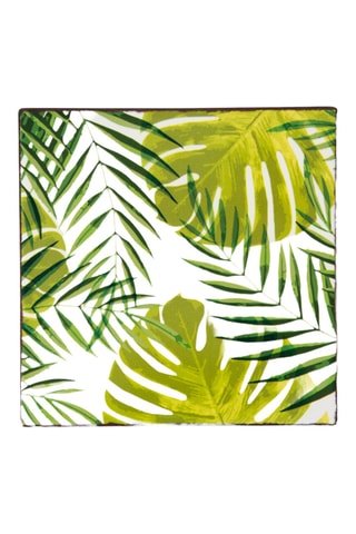 Repose-plat en céramique Folliage - Vert - 15 x 15 cm