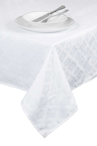 Nappe rectangulaire Jacquard - Blanc