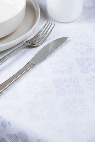 Nappe rectangulaire Jacquard - Blanc