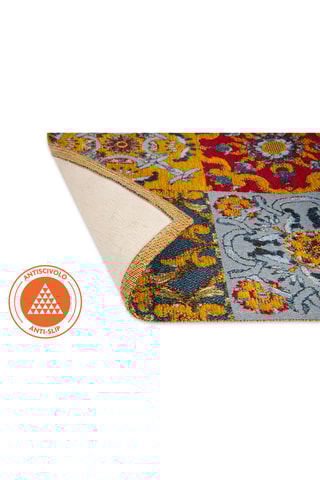 Vloerkleed Trinacria Rood, Blauw en Geel - 55 x 110 cm