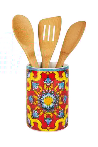 Pot à ustensiles en céramique Trinacria