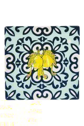 6 assiettes carrées en céramique - 18 cm