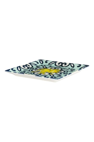 6 assiettes carrées en céramique - 18 cm