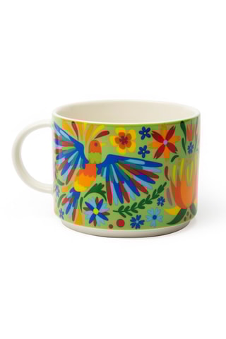 4 mugs en Bone China Mexican Flowers - 50 cl