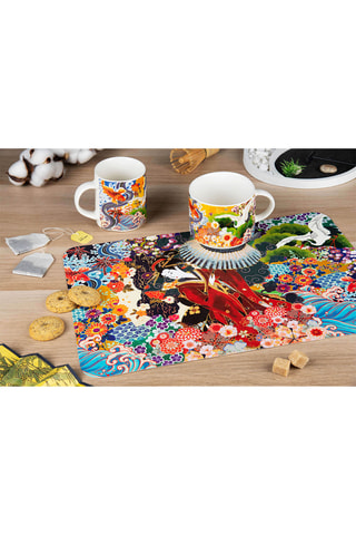 4 mugs en porcelaine Kimono - 30 cl