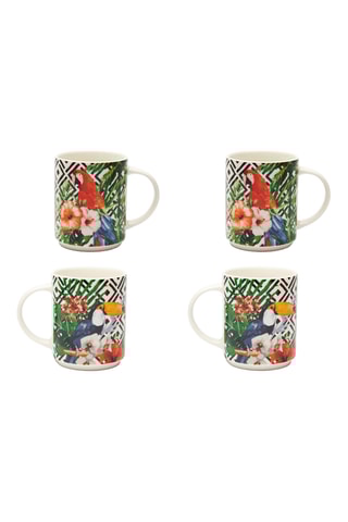 4 mugs en New Bone China Tropical - 30 cl