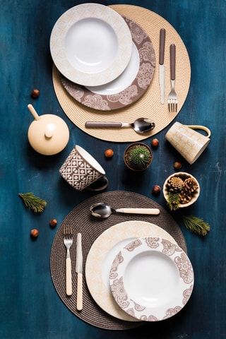 6 sets de table Round - Crème