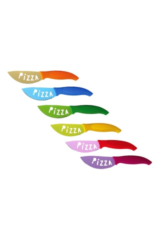 6 couteaux à pizza en acier inoxydable - 10 cm