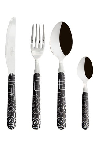 Ménagère en acier inoxydable 18/0 AISI 430 Magic Black - 16 pièces