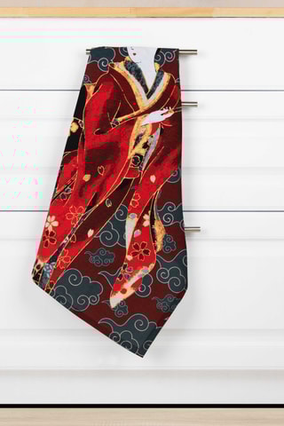 Torchon Kimono - Anthracite et rouge