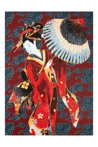 Torchon Kimono - Anthracite et rouge