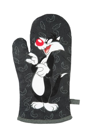 Gant de four Sylvestre Titi et Grosminet Looney Tunes - Gris et blanc