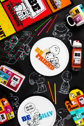 Manique Snoopy - Jaune et rouge