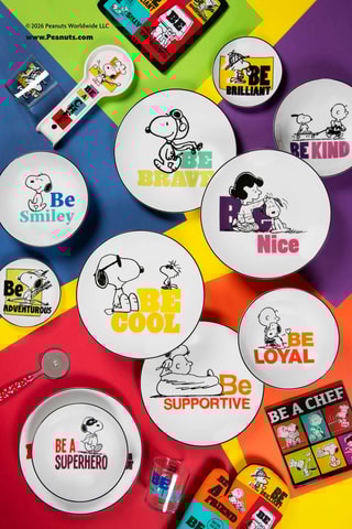 Manique Snoopy - Jaune et rouge
