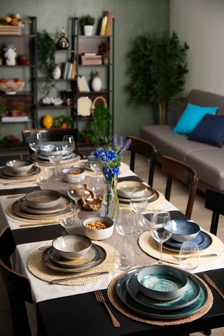 6 assiettes plates en céramique Zeus - 27 cm