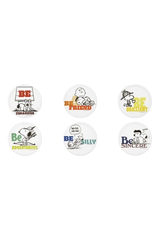 6 assiettes à pizza en porcelaine Snoopy et les Peanuts - 30,5 x 30,5 x 2 cm
