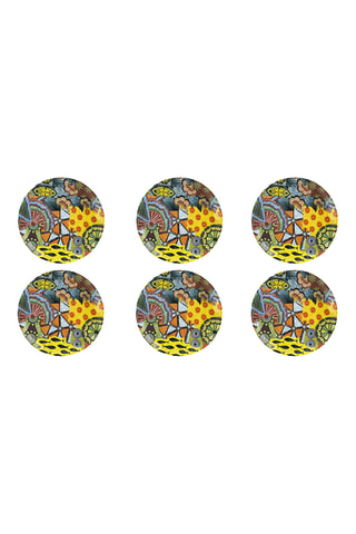 6 assiettes à pizza en porcelaine Afrika - 31 cm