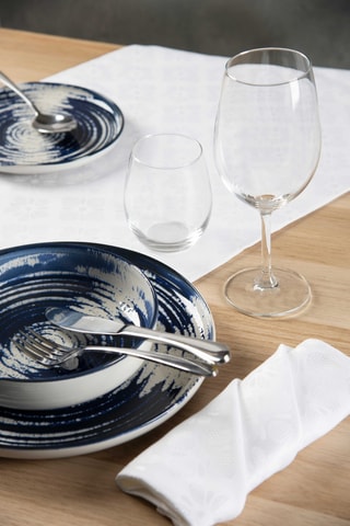 6 assiettes plates en céramique Ermes - 27 x 27 x 3 cm
