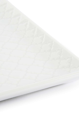 6 assiettes carrées Antalya en porcelaine - 25,5 cm