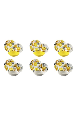 Service en porcelaine et grès Lemon Grey - 18 pièces