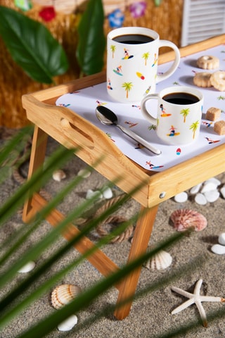 Plateau de lit pliable en bambou - 50 x 30 x 25 cm