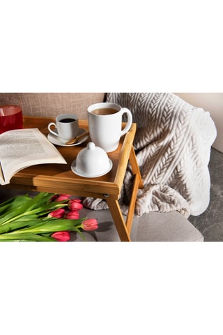 Plateau de lit pliable en bambou - 50 x 30 x 25 cm