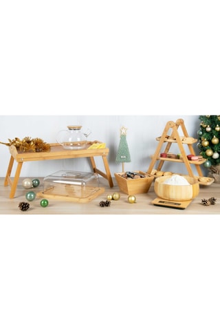 Plateau de lit pliable en bambou - 50 x 30 x 25 cm