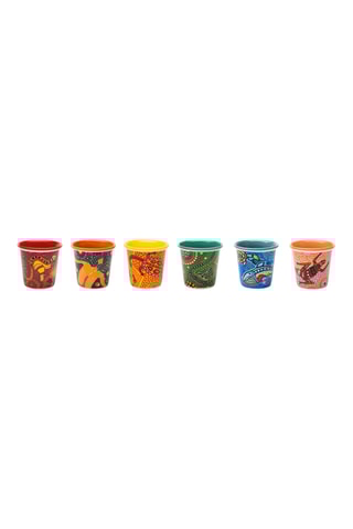 6 verres à café en porcelaine Aboriginal - 9 cl