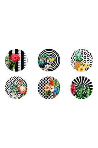 6 dessous de verre Tropical Chic - 10,5 cm