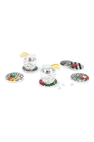 6 dessous de verre Tropical Chic - 10,5 cm