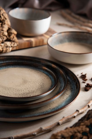 6 assiettes creuses en céramique Zeus - 18 cm