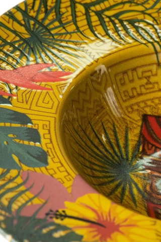 6 assiettes creuses en céramique Tiki - 28,5 x 28,5 x 6,5 cm