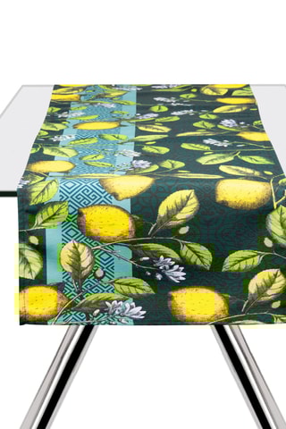 Chemin de table Boboli - 140 x 45 cm - Bleu et jaune
