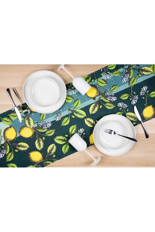 Chemin de table Boboli - 140 x 45 cm - Bleu et jaune
