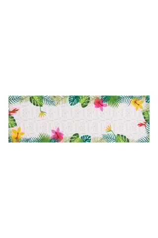 Chemin de table Tiki - 45 x 140 cm - Blanc et vert