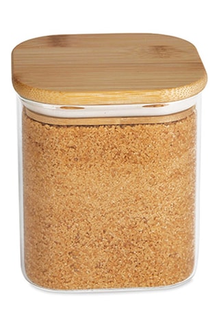 Bocal de conservation en verre borosilicate avec couvercle en bambou - 70 cl