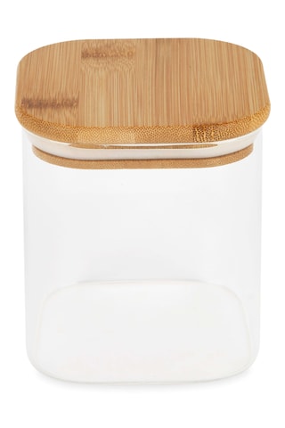 Bocal de conservation en verre borosilicate avec couvercle en bambou - 70 cl