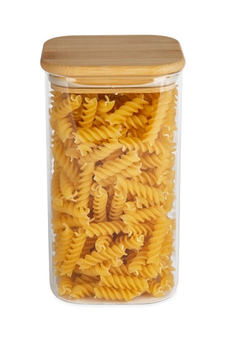 Bocal de conservation en verre borosilicate avec couvercle en bambou - 1,3 l