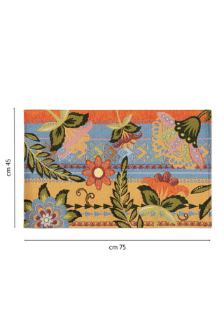 Vloerkleed - Geel en hemelsblauw - 45 x 75 cm