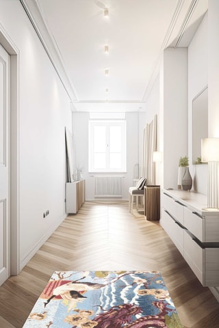Vloerkleed - Kobaltblauw en Wit - 45 x 75 cm