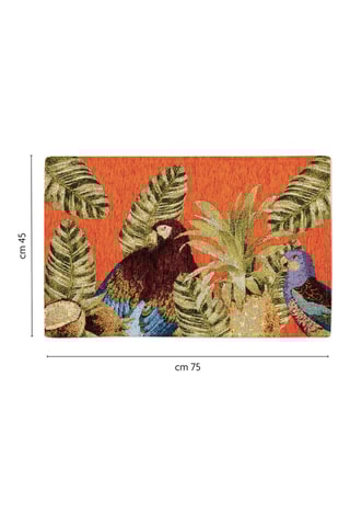 Loper - Oranje en groen - 45 x 75 cm