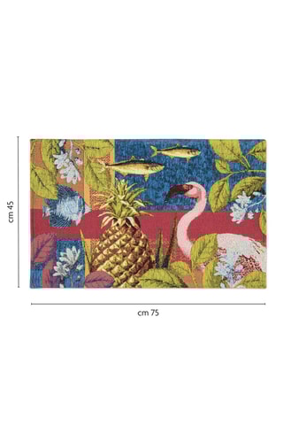 Vloerkleed - Bordeauxrood en Petrolblauw- 45 x 75 cm
