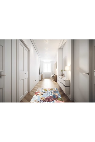 Vloerkleed - Kobaltblauw en Wit - 55 x 110 cm