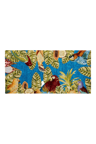 Loper - Kobaltblauw en groen - 55 x 110 cm
