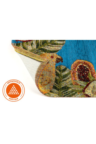 Loper - Kobaltblauw en groen - 55 x 110 cm