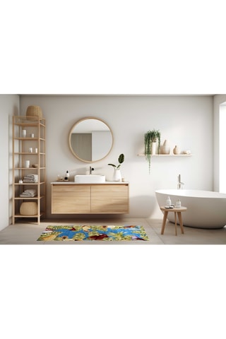 Loper - Kobaltblauw en groen - 55 x 110 cm