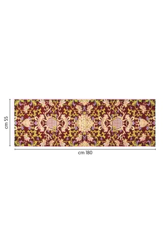 Loper - Bordeauxrood en Olijfgroen - 55 x 180 cm