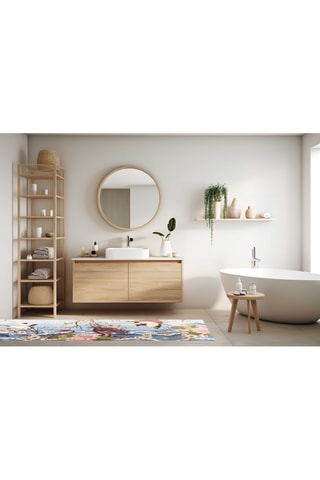 Vloerkleed - Kobaltblauw en Wit - 55 x 180 cm
